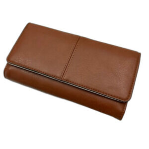Guang Tong Tan Brown Wallet Cash Receipts Coupons One Size Minimalist